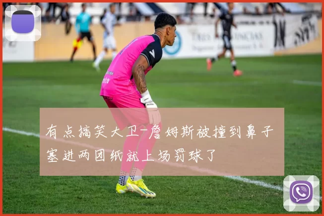 有点搞笑大卫-詹姆斯被撞到鼻子 塞进两团纸就上场罚球了